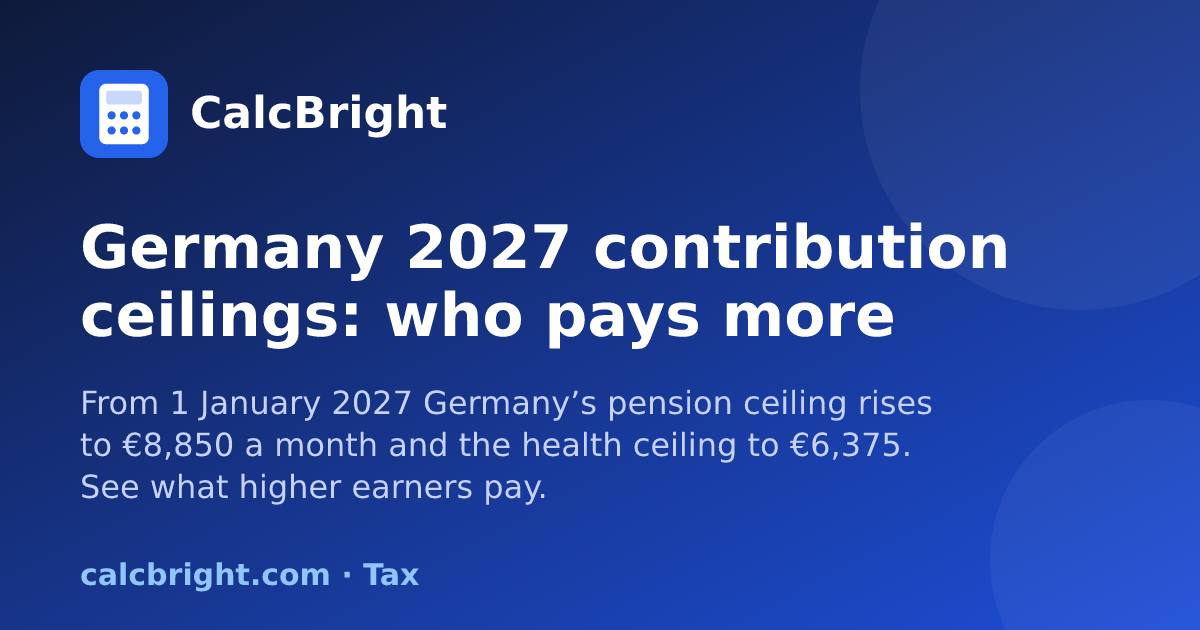 Germany 2027 social insurance contribution ceilings – CalcBright