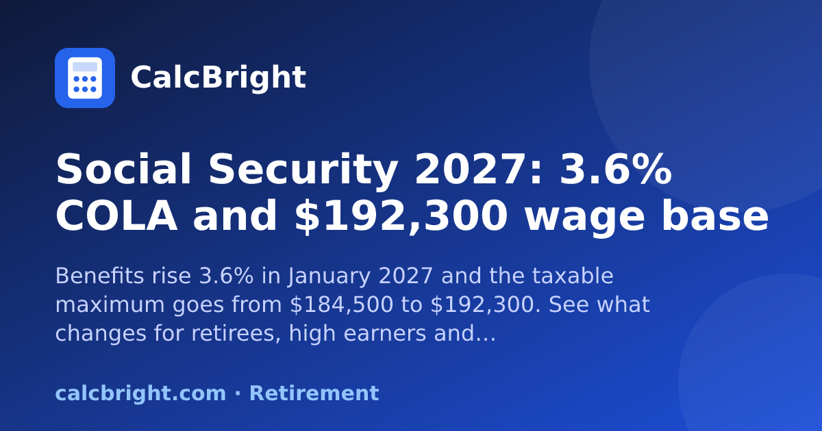 Social Security 2027 COLA and wage base changes – CalcBright